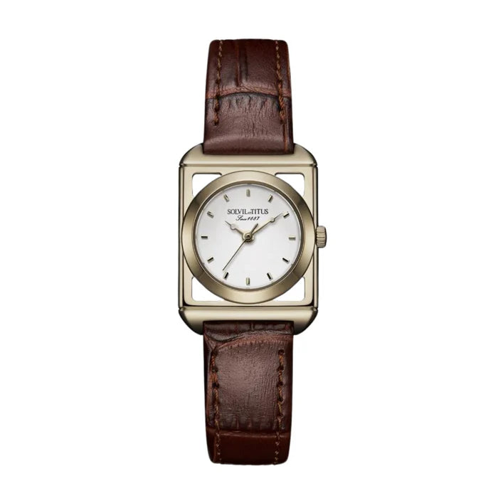 [WOMEN] The Letter 3 Hands Quartz Leather Watch [W06-03345-001]